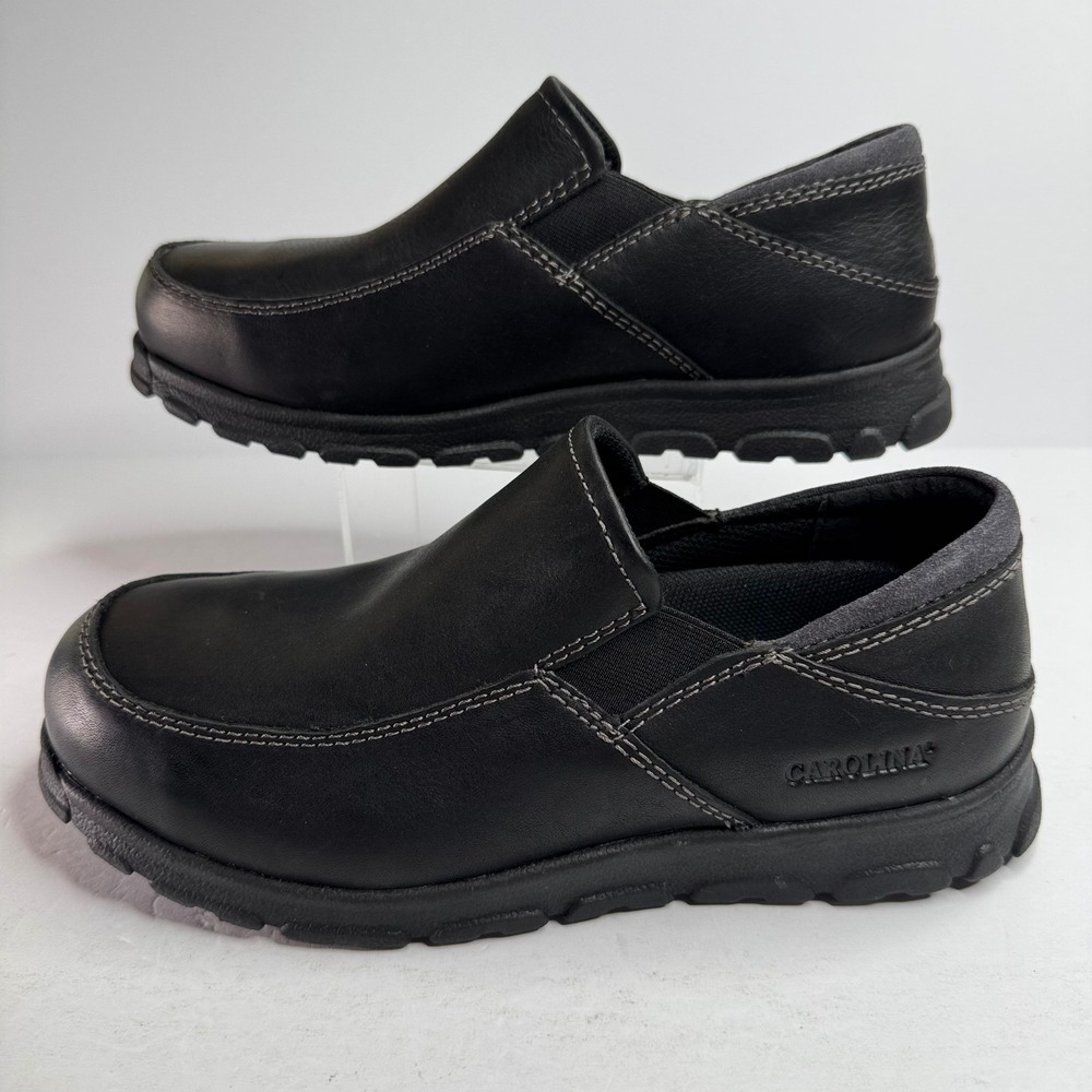 Carolina CA5672 Womens Black Leather Slip On Work Shoes Oil Slip Resistant 8 W - Picture 2 of 7